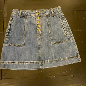 Free People Button Fly Denim Skirt - Sz 26